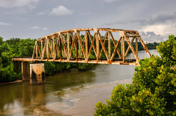 Rusty Old Railroad Bridge Over the Chattahoochee River