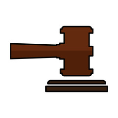 Sticker - gavel justice isolated icon vector illustration design