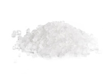 Coarse Sea Salt On White Background