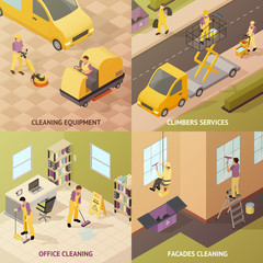 Sticker - Isometric Industrial Cleaning Concept