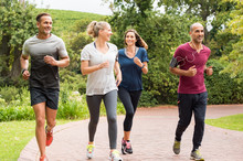 Group Of Mature People Jogging