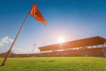 Poster - Green grass in soccer stadium