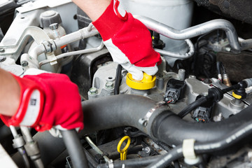 Wall Mural - car maintenance - mechanic check vehicle engine