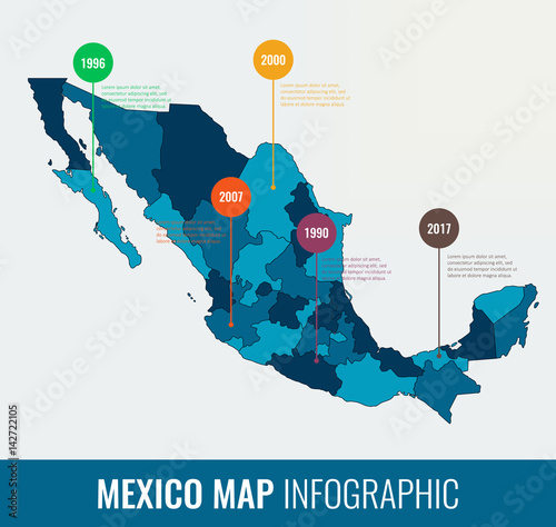 Fotografía Mexico map infographic template