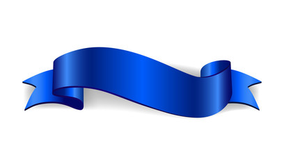 ribbon blue banner. sign satin blank promotion, web, advertising banner. shiny ribbon scroll design 