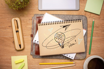 Aufkleber - Notepad with lamp sketch