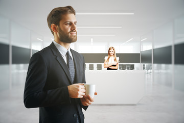 Wall Mural - Workers at reception desk