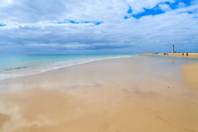 Beautiful Morro Jable Beach On Jandia Peninsula, Fuerteventura, Canary Islands, Spain