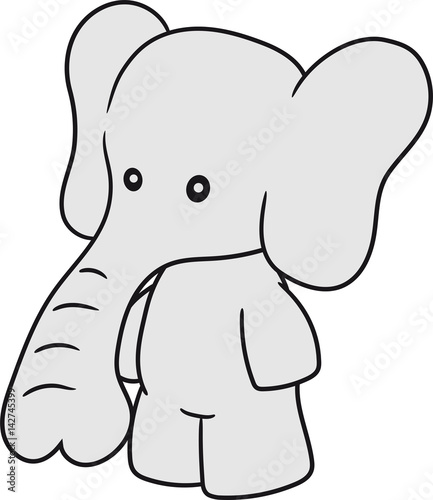 Dick kleiner süßer baby elefant niedlich gemalt fototapete • fototapeten  Rüssel, Comic, Elefanten | myloview.de
