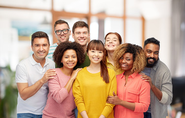 Wall Mural - international group of happy smiling people