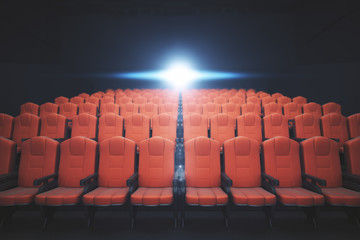Poster - Red cinema chairs front