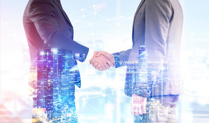 Poster - Close up of two men shaking hands