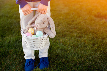 Canvas Print - kid at easter time