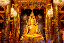 Phra Phuttha Chinnarat Buddha Image At Wat Phra Si Rattana Mahathat Templein Phitsanulok,  Thailand