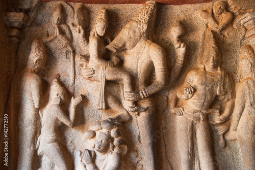 Fotografie, Obraz Mahishasuramardhini Mandapam, Mahabalipuram, Tamil Nadu, India.