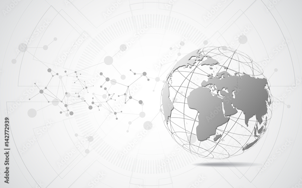 Vector digital global technology concept, abstract background Stock ...