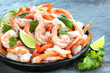 Platter of Shrimp with Lime and Cilantro, over Slate
