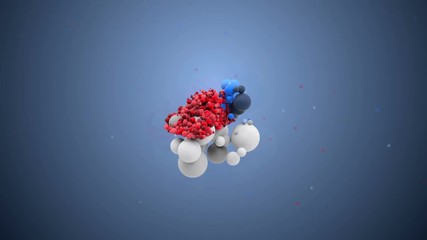 Poster - 3d rendered abstract colored and segmented molecule background. three zoned small sphere segments ar