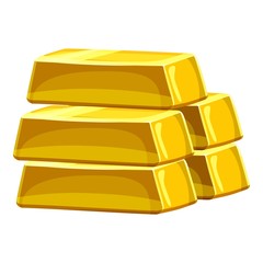 Poster - Stack of gold bars icon, cartoon style