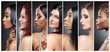 Profile view collage of multiple women with various skin tones