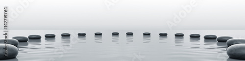 Photo Zen stones panorama in the sea