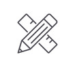 Pencil and Ruler Line Icon