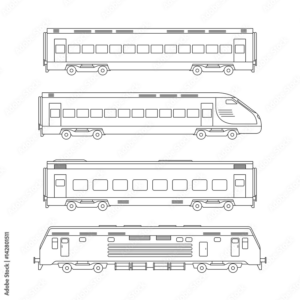 Square Train Drawing Trains line drawing Stock Vector | Adobe Stock