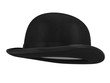 Stylish Black bowler hat on a white background - 3d render