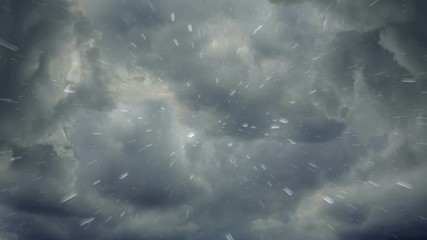 weather 3d animation of heavy rain falling right from above. full hd footage of severe thunderstorm 