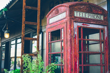 Abandoned  British Red Public Telephone Box