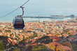 Cable ropeway cabin over Funchal, Madeira island, Portugal