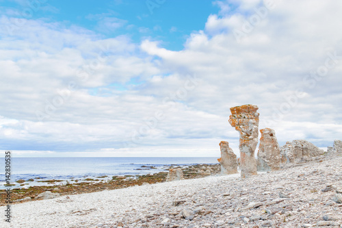 Fotografía Rauk landscape of Langhammar in Gotland, Sweden