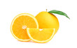 © Africa Studio - Fresh whole orange with green leaf, half slice, and quarter wedge, citrus fruit for healthy eating and vitamin c