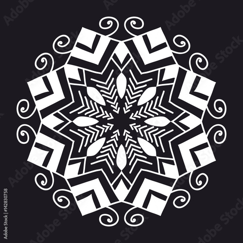 Henna tattoo mehndi flower template doodle ornamental lace decorative element...