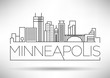 Minimal Minneapolis Linear City Skyline with Typographic Design