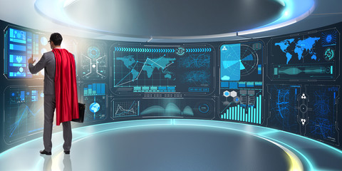 Superhero in data management concept