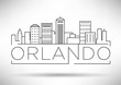Minimal Orlando Linear City Skyline with Typographic Design