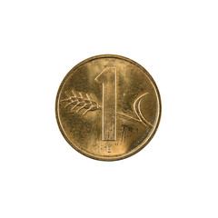 Wall Mural - 1 swiss rappen coin (2002) obverse isolated on white background