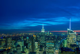 Fototapeta Nowy Jork - Night view of New York Manhattan during sunset