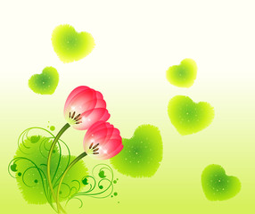 Wall Mural - Flower Background_Love and tulip