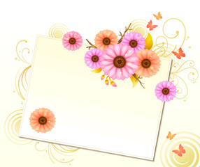 Wall Mural - Flower Background_Flowers and Letters