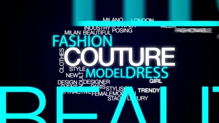 Sticker - Couture animated word cloud, text design animation.