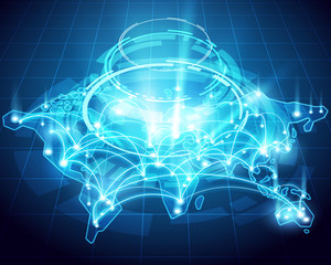 Aufkleber - Abstract of world network, internet and global connection concept
