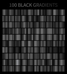 Wall Mural - Black gradients 100 big set