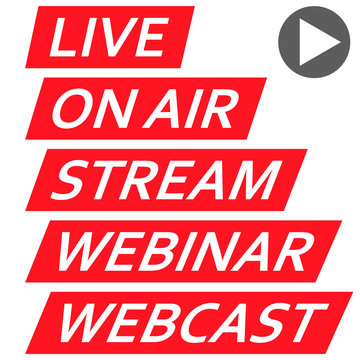 Set of icons banners for streaming live Internet