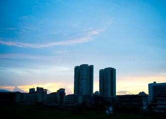  modern city landscape with group of highrise.