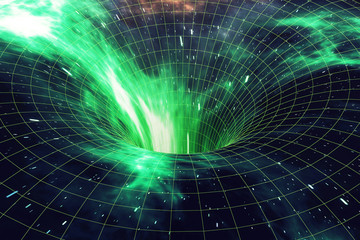 Wall Mural - star warp or hyperspace, abstract speed tunnel warp in space. across the universe, 3d rendering