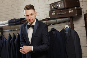 Handsome young man in classic suit