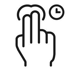 2 finger Press and hold line icon, touch and hand gestures, mobile interface vector graphics, a linear pattern on a white background, eps 10.