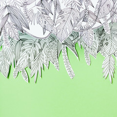 Tropical palm leaves. Design template.